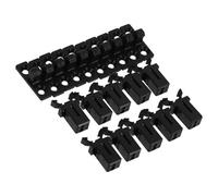 NULYLU 10 Sets Push Button Latches for Trash Bucket Lid Replacement, Bin Lid Lock Clips with Switch, Compatible with Most Touch-top Garbage Can Latches, Black Metal Hook and Connector