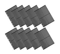 NULYLU 10 Sheets Double-Sided Black PVC Stamp Collecting Album Pages 9-Hole Binder Inserts for Stamp and Coin Display Suitable for Collectors and Recordkeeping