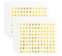 NULYLU 100 Sheets Golden Pentagram Prints Stickers Self-adhesive Paper Star-shaped Reward Stickers for Pupils and Teachers, Decorative and Safe for Parties and Offices