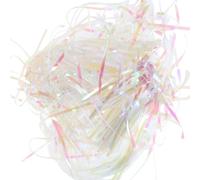 NULYLU 100g Iridescent 3mm Shredded Plastic Basket Filler Paper for Boxes, White Crinkle Stuffing Material for Packaging and Party Decorations