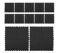 NULYLU 100Pcs Disposable Scalloped Napkins Black Paper Dinner Napkins for Shower and Festive Table Setting