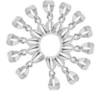 NULYLU 100pcs Necklace Pinch Clip Buckles Pendant Connector Silver Lightweight Unique Shape Easily Attached Not Easy to Fade for DIY Necklaces and Anklets