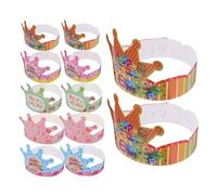 NULYLU 100Pcs Party Paper Crown Hats Birthday Crowns for Party Headwear Decorative Caps for Boys Celebration Supplies