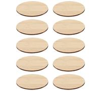 NULYLU 10pcs Bamboo Unfinished Round Circles with Smooth Surface and No Burr, Beige Blanks for Crafting, Base for A Centrepiece Or Door Hangers, Premium DIY Pieces for Painting