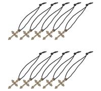 NULYLU 10pcs Brown Metal Cross Necklace Doll Accessories with Excellent Workmanship and Comfortable Touch, Fashionable Design for Daughter's Dress Game and Doll House Decoration