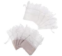 NULYLU 10pcs Drawstring Bags Jewelry Pouches with Lace Fabric and Webbing Drawstring, Convenient for Storage, for Wedding Candy Bags and Other Items of Jewelry