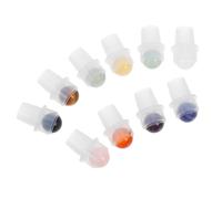 NULYLU 10pcs Essential Oil Bottles Tops Roller Tops Leakproof Design Transformative Insert 16-Tooth Natural Jade Roller Balls Assorted Color for Spa and Home Aromatherapy