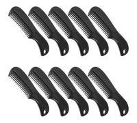 NULYLU 10pcs Mens Comb Pocket Combs for Men Hair Black Plastic Compact Sl eard and Hair Styling Grooming Accessory for Personal Use