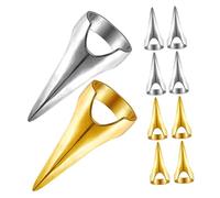 NULYLU 10pcs Metal Hair Sectioning Rings Punk Style Gold Silver Nail Claws for Braiding Updo Comfortable Finger Accessories Versatile Hair Styling Tools for Home and Salon