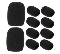 NULYLU 10pcs Microphone Sponge Covers for Lapel Headset Windproof Protective Cover 40 * 30 * 15mm Size Compatible Conference Microphones