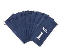 NULYLU 10Pcs Natural Burlap Wine Bottle Bags Drawstrings Multi-Color Wine Holders for Party Wedding and Packaging