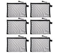 NULYLU 10pcs Nylon Mesh Cosmetic Bags Makeup Pouch Zipper Organizer Multi-purpose Use Black Travel Storage Cases Preventing Items Falling