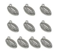 NULYLU 10pcs Silver American Football Charms Alloy Pendants for Jewelry Making with Fine Workmanship, Unique Stylish Design Suitable for Sweater Chain and Cosplay Style Costume