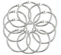 NULYLU 10pcs Silver Iron Binder Rings, Wear-Resistant and Convenient to Carry, Multi-Function Book Rings for Document Classification and School Use, Practical and Simple Design
