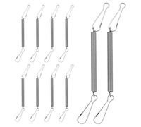 NULYLU 10pcs Stainless Steel Spring Hooks Holder for Small Animal Drinking Bottles and Feeders, Multipurpose Easy Installation Latch Clips Suitable for Habitats and Wire Cages