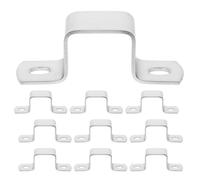 NULYLU 10pcs Stainless Steel Square Pipe Clamp U-Shaped Bracket with Saddle Clamp Groove Structure Heavy Duty Polished Silver Finish for Fence Posts and Automation Assembly Lines