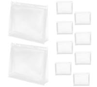 NULYLU 10pcs Travel Makeup Bags Toiletry Bags for Travel with Large Opening Easy Access PVC Material Portable Organizer for Camping Outdoor Use
