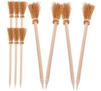 NULYLU 10pcs Witch Broom Halloween Writing Pencils for Painting and Drawing Fine Color Transition Portable Art Supplies for Creative Use