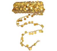 NULYLU 10yards Golden Sequin Decorative Trim Multi-Function Cuttable Clothing Trim Polyester Yarns Plastic Material Won't Hurt Your Skin for Costume Decor Supplies