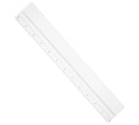 NULYLU 12 Inch Plastic Ruler with Magnifying Lens for Visibility and Easy Reading, Professional Drafting and Measuring Tool for Teaching and Office Use