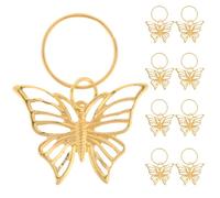 NULYLU 12 Pcs Golden Butterfly Hair Rings Dreadlock Hair Accessories Made of Sturdy Iron with Reggae Dreadlock Design Reliable and Elegant for Women’s Braids