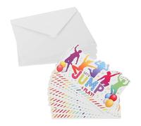 NULYLU 12 Sets Jump Theme Party Invitations White Paper Card with Envelopes Fun and Unique Design Ample Quantity Party Essential for Boys and Celebrations