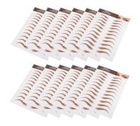 NULYLU 12 Sheets Eyebrow Stickers Realistic Peel Off Transfers for Natural Looking Brows Durable and Design Easy Application for Wear