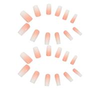 NULYLU 120pcs Removable Wearable Glue-on Artificial Nail Tips Short Full Cover Fake Fingernails Gradient Brown Abs Material Easy Style Matching No Drying Time Women Everyday Wear Special