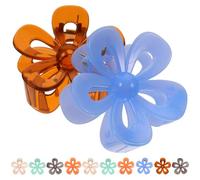 NULYLU 12pcs Assorted Colour Flower Hair Claw Clips for Women, Matte Finish, Skin-friendly Ps and Abs Material, Strong Hold Jaw Clamps Suitable for Parties and Proms Random Color