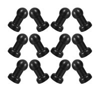 NULYLU 12pcs Black Plastic Ball Shaped Pole End Caps for Indoor and Outdoor Trampoline Enclosure Poles, Bed Frame Tube End Protectors to Minimize Injuries and Prevent Accidental Bumps,