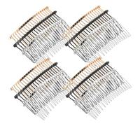 NULYLU 12pcs Fancy Metal Wire Hair Combs Teeth for Women Brides Curly Hair Wide Tooth Combs Non-slip for Party Prom Balls Wedding