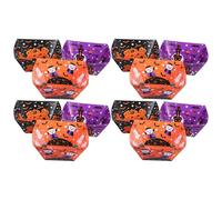 NULYLU 12pcs Halloween Themed Popcorn Box Made of White Cardboard, Festival Party Food Snack Box Pumpkin and Spider Design, for Halloween Party Decoration and Treats