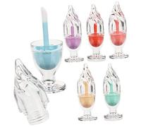 NULYLU 12pcs Ice Cream Shaped Lip Gloss Tubes Refillable Lip Balm Containers for Lipstick Stylish Transparent Design for Makeup Bags and Travel