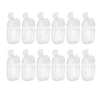 NULYLU 12pcs Plastic Travel Bottles 30ml 1oz Refillable Body Soap Containers with Flip Caps for Personal Care and Camping, Hygienic Visibility Travel Lotion Bottles