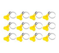 NULYLU 12pcs Plastic Tube Fixing Clip Adjustable Clip Hose Clamp Yellow Hand-Twist Locking Band Diameter for Home Use Prevent Hose Extrusion