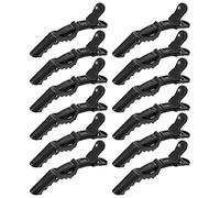 NULYLU 12pcs Professional Hair Sectioning Clips Black Plastic Alligator Hair Clips Sturdy and Easy to Open for Salon Styling and Washing Your Face