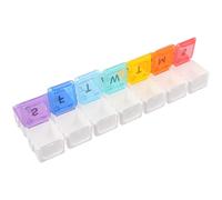 NULYLU 14 Pcs Reusable Plastic Medicine Dispenser Pill Organizer with Multiple Individual Compartments Easy to Carry Tight Seal Assorted Color for Daily Use and Outdoor Activities
