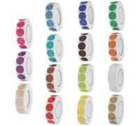 NULYLU 15 Pcs Self-Adhesive Paper Dot Stickers with Strong Adhesion and Colour Coding for Restaurants and Food Service, Classic Round Labels for Effective Organisation Random Color