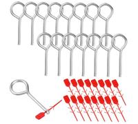 NULYLU 15 Sets Fire Extinguisher Metal Lock Pins Replacement with Red Plastic Seal Secure Safety Hold One Hand Easy Operation for Fire Safety Compliance and Emergency Use