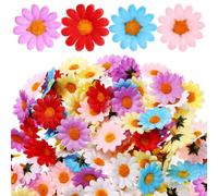 NULYLU 150 Pcs Artificial Daisy Flower Heads Silk Cloth Faux Flowers Realistic and Natural Look Not Easy to Fade for Making Wreaths and Bouquets DIY Crafts Random Color