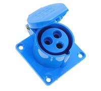 NULYLU 16a Caravan Panel Socket 3-pin Design, Blue Pp Material, Ip44 Protection, Reliable Power Transfer, Panel-mounted Socket Suitable for Motorhome and Trailer Outdoor Use