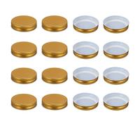 NULYLU 16pcs 70mm One-piece Tinplate Jar Lids Gold Mason Jar Seals Airtight Replacement Caps for Wide Mouth Kitchen Canning Storage