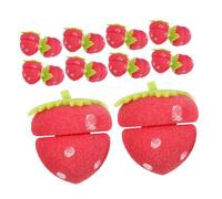 NULYLU 18pcs Strawberry Shape Sponge Hair Curlers for Women Soft Heatless Sleep Curlers for Overnight Styling Curl Types From Waves to Spirals Lightweight Travel Friendly Hair Rollers