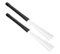 NULYLU 1Pair Nylon Wire Drum Brushes Portable and Lightweight Jazz Drum Brushes with Non Slip Plastic Handle for Beginners for Snare and Jazz Drumming Easy to Hold and Store