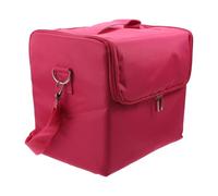 NULYLU 1pc Multifunctional Travel Toiletry Bag for Women Multi-Layer Makeup Organizer Compartments Practical Cosmetics Storage Bag Rose Red