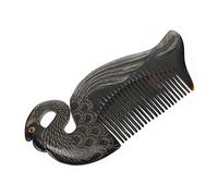 NULYLU 1Pc Premium Ox Horn Massage Comb Black Hair Styling Tool for Scalp Health Durable Compact Smooth Finish for All Hair Types the Go