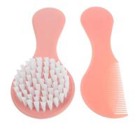 NULYLU 1set Brush and Comb Newborns Essential Grooming Tools Cute Design Gentle Scalp Care and Dandruff Removal for Toddlers and Infantspink