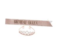 NULYLU 1set Girl Birthday and Sash Elegant Party Headdress and Etiquette Belt for Celebrating Special Moments for Birthday Queens and Festive Events