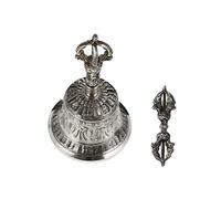 NULYLU 1set Hand- Vajra Bell Copper Buddha Bell for Buddhist Ceremonies Decor Crisp Sound for Meditation and Spiritual Practices