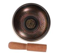 NULYLU 1set Spiritual Singing Bowl with Wooden Mallet for Deep Meditation Copper Music Bowl for Relaxation and Mindfulness Practices Handmade Buddhist Tool for and Sound Healing
